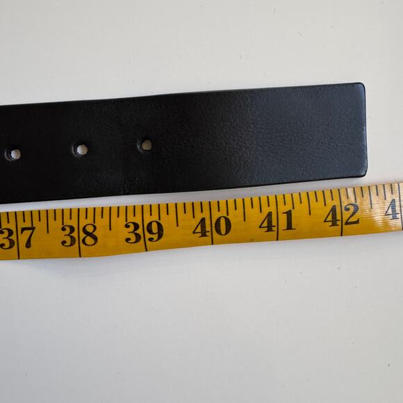 Calvin Klein Jeans Mens Leather Belt with Keeper Ring Medium 34 36 Black Silver - Picture 14 of 15